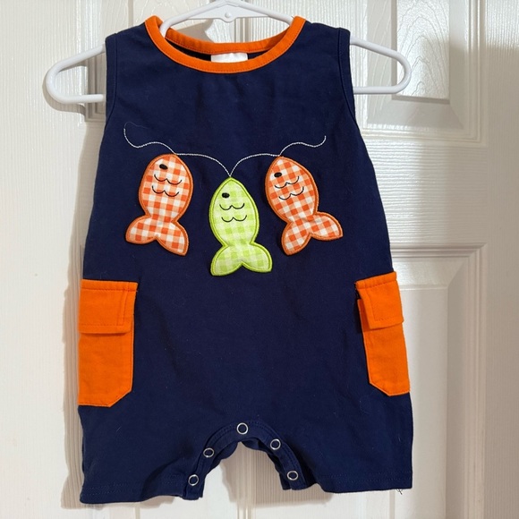 Boutique Fish Romper - Picture 1 of 6